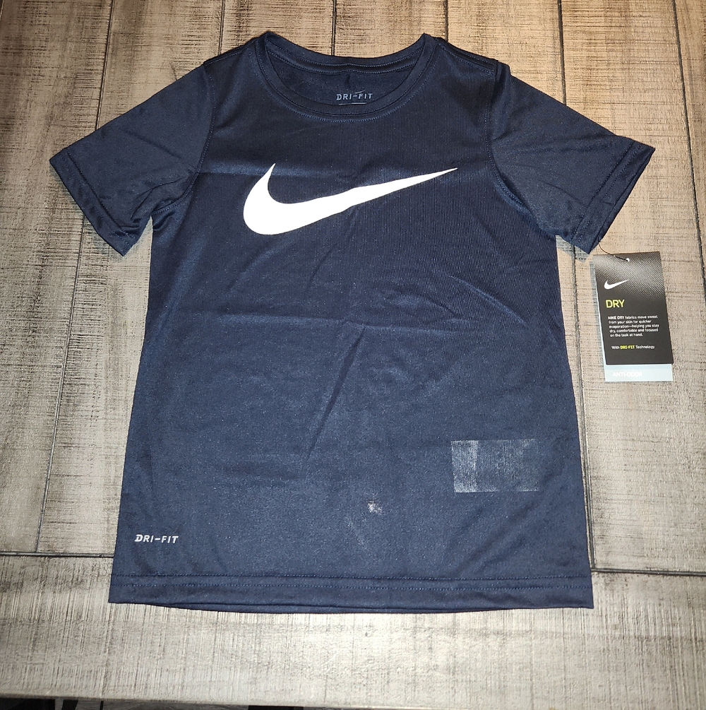 NWT Nike Black Short Sleeve Tee with White Swoosh